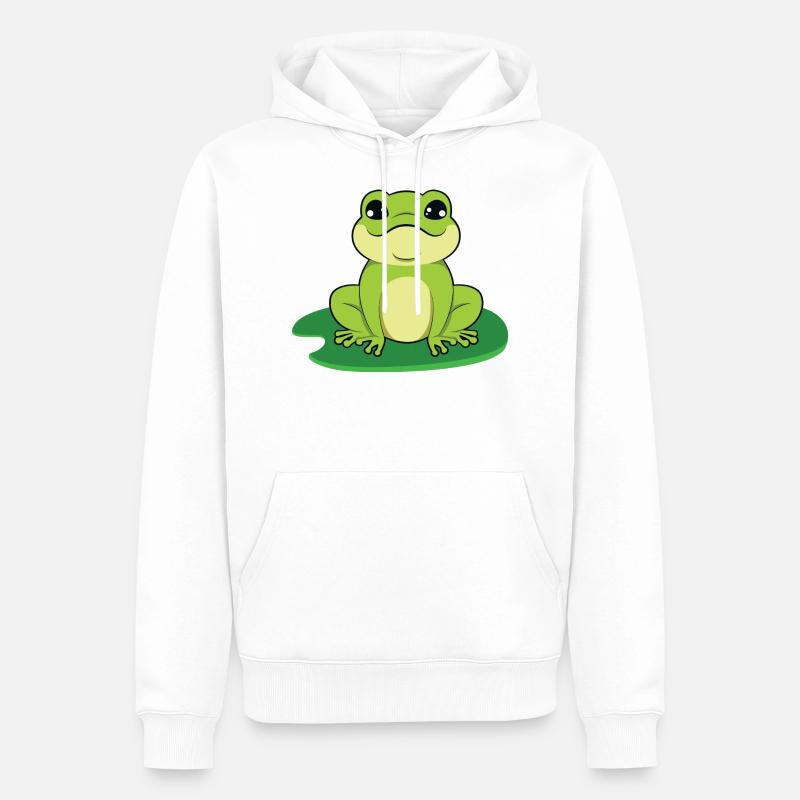 Frosch - Sweat à capuche Premium bio Homme - blanc