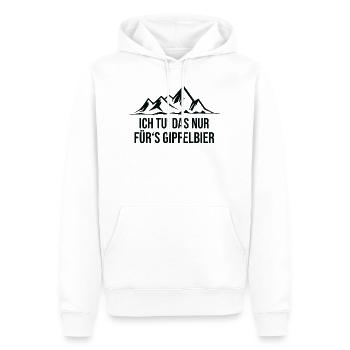 Ich tu das nur für das Gipfelbier Berg - Männer Premium Bio Hoodie - Weiß - Vorne - Nico (187cm)