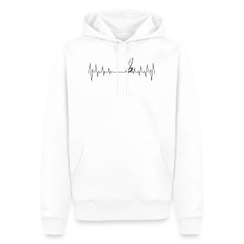 hearbeat windsurfing sea - Men’s Premium Organic Hoodie - white - Front - Nico (187cm)