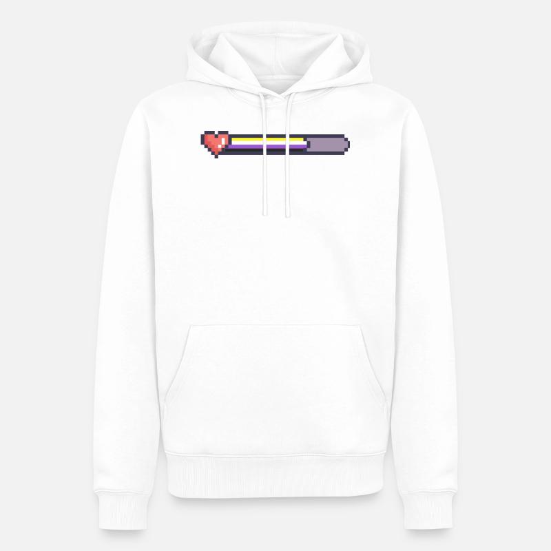 Barres de chargement non binary - Sweat à capuche Premium bio Homme - blanc