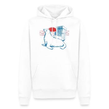 Nordsee Robben - Männer Premium Bio Hoodie - Weiß - Vorne - Nico (187cm)