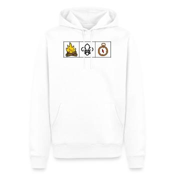 Scout / Scoutisme - Sweat à capuche Premium bio Homme - blanc - Devant - Nico (187cm)