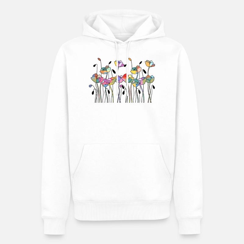 Blumen - Männer Premium Bio Hoodie - Weiß