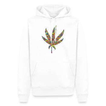 Hanfblatt psychedelisch 2 - Männer Premium Bio Hoodie - Weiß - Vorne - Nico (187cm)