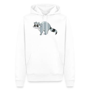 Raton laveur - Sweat à capuche Premium bio Homme - blanc - Devant - Nico (187cm)