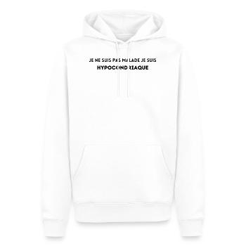 Je ne suis pas malade je suis hypocondriaque - Sweat à capuche Premium bio Homme - blanc - Devant - Nico (187cm)