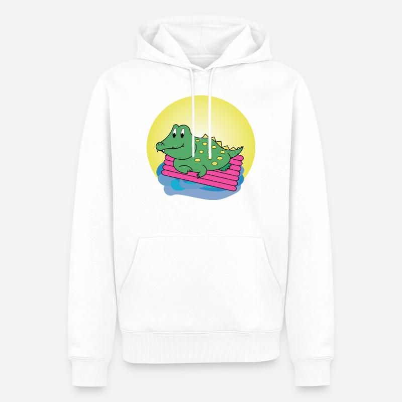 Kai Crocodile - Cadeau - Idée cadeau - Sweat à capuche Premium bio Homme - blanc