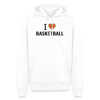 I love Basketball Basketballer Geschenkidee - Männer Premium Bio Hoodie - Weiß - Vorne - Nico (187cm)