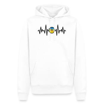 Love Tamazight - Sweat à capuche Premium bio Homme - blanc - Devant - Nico (187cm)
