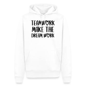 teamwork dream work team spirit team saying - Men’s Premium Organic Hoodie - white - Front - Nico (187cm)