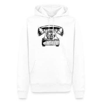 téléphone - Sweat à capuche Premium bio Homme - blanc - Devant - Nico (187cm)