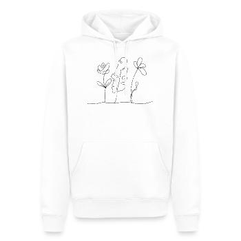 Fleurs - Sweat à capuche Premium bio Homme - blanc - Devant - Nico (187cm)