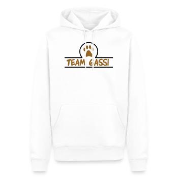 team gassi 02 - Männer Premium Bio Hoodie - Weiß - Vorne - Nico (187cm)