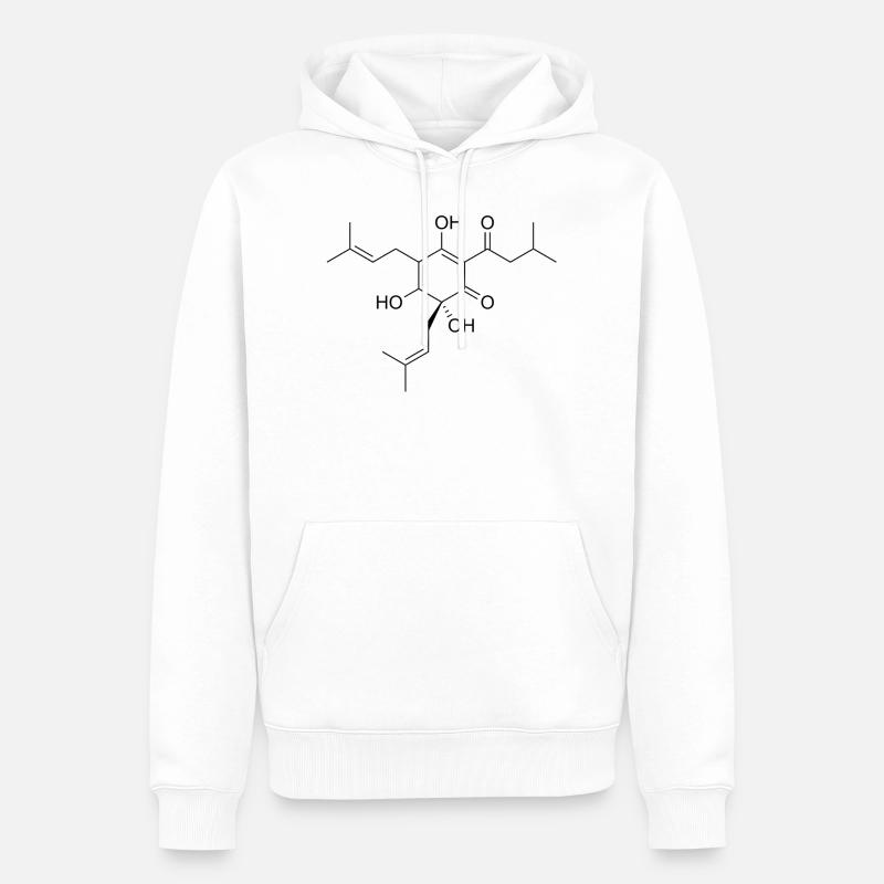 Molécule de bière. - Sweat à capuche Premium bio Homme - blanc