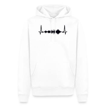 Herzschlag Tontechniker Wellen DJ Musik Sinus - Männer Premium Bio Hoodie - Weiß - Vorne - Nico (187cm)