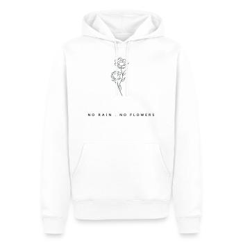 No Rain - No Flowers - Männer Premium Bio Hoodie - Weiß - Vorne - Nico (187cm)