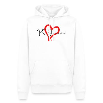 PS : Je t'aime. - Sweat à capuche Premium bio Homme - blanc - Devant - Nico (187cm)