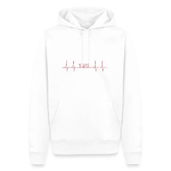 Pulslinie EKG mit Jahreszahl 1983 - Geburtsjahr - Männer Premium Bio Hoodie - Weiß - Vorne - Nico (187cm)