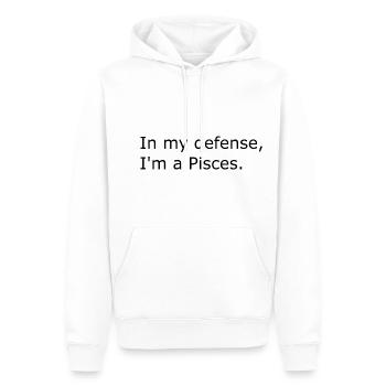 Pour ma défense, je suis un poisson - Sweat à capuche Premium bio Homme - blanc - Devant - Nico (187cm)