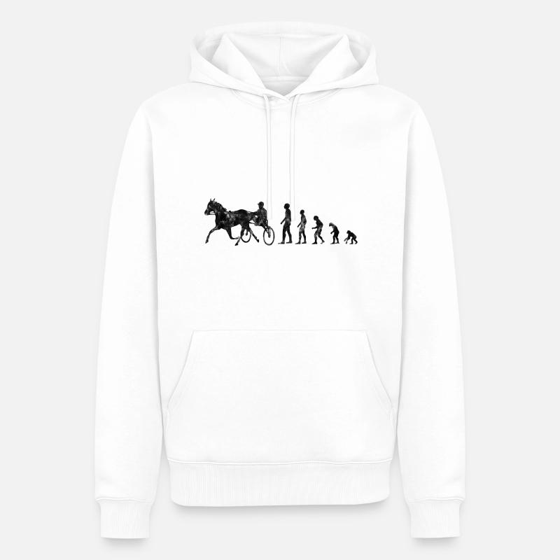 Courses de trotters au trot dans le style Evolution - Sweat à capuche Premium bio Homme - blanc