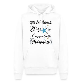 Tata est génial et si je l'appelais marraine bébé - Sweat à capuche Premium bio Homme - blanc - Devant - Nico (187cm)