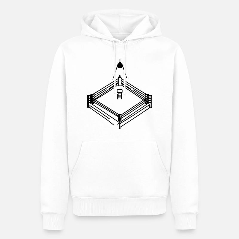 Graphique de ring de boxe - Sweat à capuche Premium bio Homme - blanc