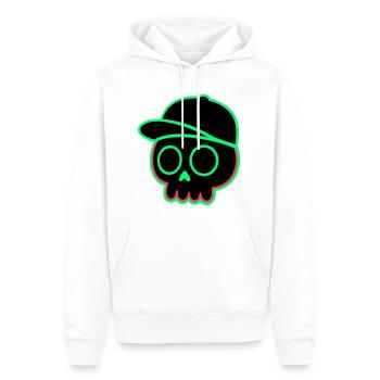 Neon Schädel Cap - Männer Premium Bio Hoodie - Weiß - Vorne - Nico (187cm)