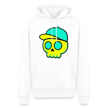 Casquette fluo Streetwear - Sweat à capuche Premium bio Homme - blanc - Devant - Nico (187cm)