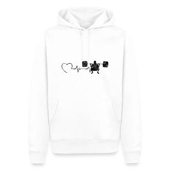 Bodybuilding Bodybuilder GYM Herzschlag Fitness - Männer Premium Bio Hoodie - Weiß - Vorne - Nico (187cm)