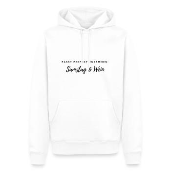 Samstag und Wein - Männer Premium Bio Hoodie - Weiß - Vorne - Nico (187cm)