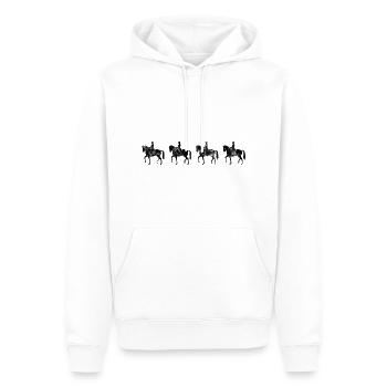 Dressage Cavalier de dressage Cheval d’équitation - Sweat à capuche Premium bio Homme - blanc - Devant - Nico (187cm)