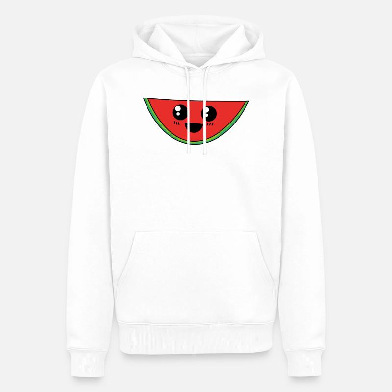 pastèque mignonne - Sweat à capuche Premium bio Homme - blanc