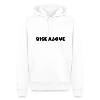 Rise above - Männer Premium Bio Hoodie - Weiß - Vorne - Nico (187cm)