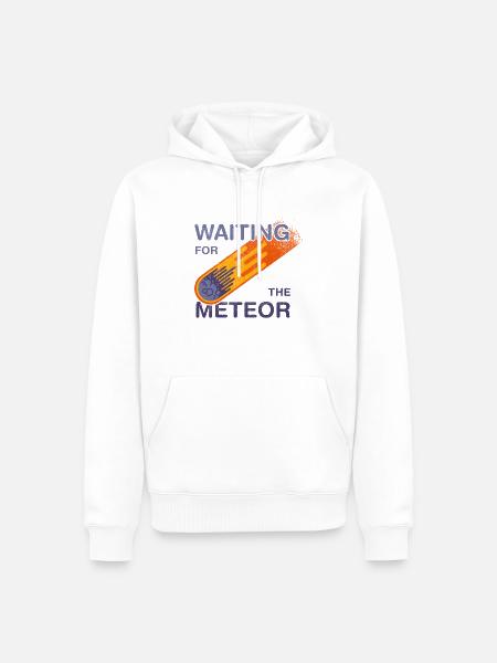Warten auf den Meteor - Männer Premium Bio Hoodie - Weiß