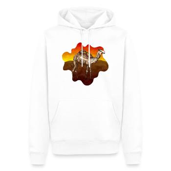 Chameau - Sweat à capuche Premium bio Homme - blanc - Devant - Nico (187cm)