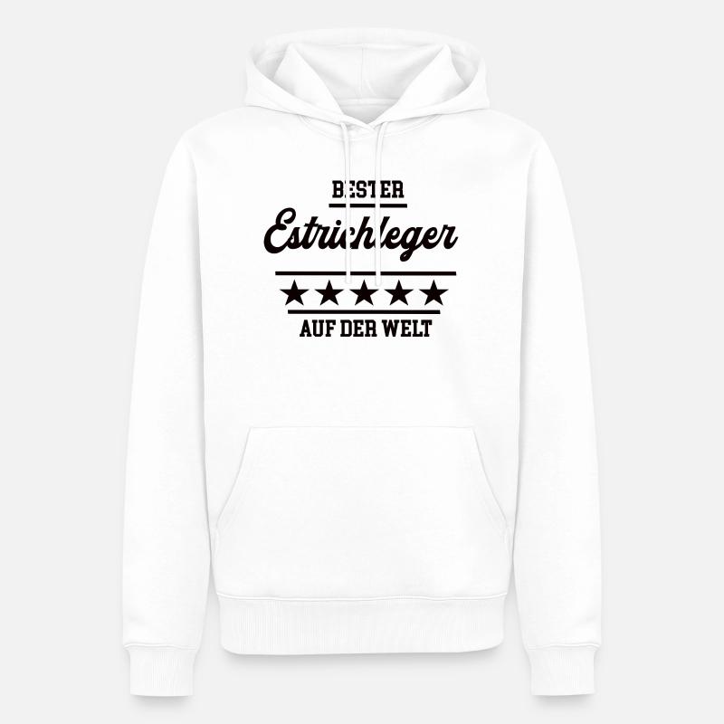 Bester Estrichleger Weltbester Handwerker - Männer Premium Bio Hoodie - Weiß