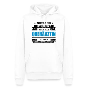 Funshirt Oberärztin - Männer Premium Bio Hoodie - Weiß - Vorne - Nico (187cm)