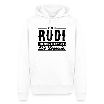 Mann Mythos Legende Rudi - Männer Premium Bio Hoodie - Weiß - Vorne - Nico (187cm)