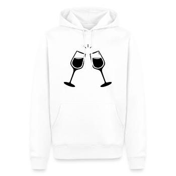 Cheers / Prost /Anstossen - Männer Premium Bio Hoodie - Weiß - Vorne - Nico (187cm)