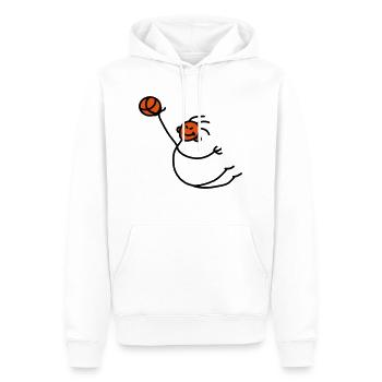basketball_person_2c - Sweat à capuche Premium bio Homme - blanc - Devant - Nico (187cm)