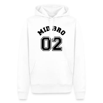Mid Bro 02 - Middle Brother - Männer Premium Bio Hoodie - Weiß - Vorne - Nico (187cm)