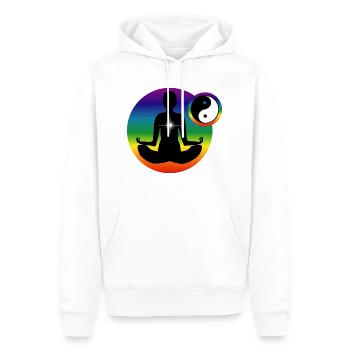 Homme: Méditation chakras - Men’s Premium Organic Hoodie - white - Front - Nico (187cm)