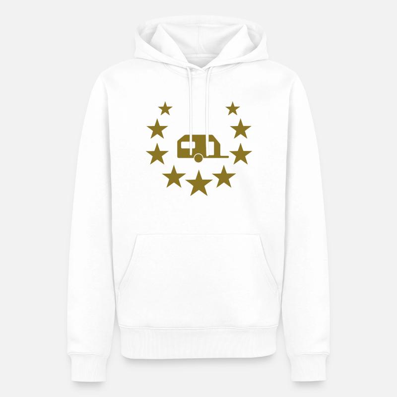 camper camping star - Sweat à capuche Premium bio Homme - blanc