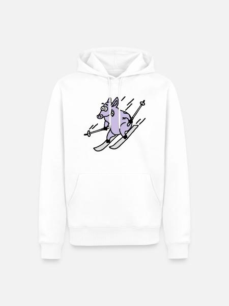 pistensau_02_c_3c - Männer Premium Bio Hoodie - Weiß