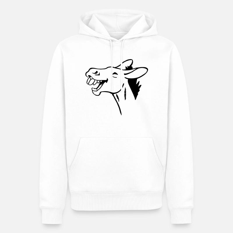lachender Esel - Männer Premium Bio Hoodie - Weiß
