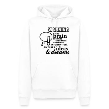 Brain - contenu - Cerveau - Contenu - 1C - Sweat à capuche Premium bio Homme - blanc - Devant - Nico (187cm)