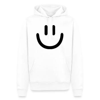 Smiley - Männer Premium Bio Hoodie - Weiß - Vorne - Nico (187cm)
