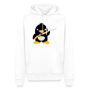 Shotgun Penguin - Männer Premium Bio Hoodie - Weiß - Vorne - Nico (187cm)