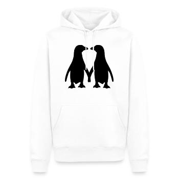 Manchot - Sweat à capuche Premium bio Homme - blanc - Devant - Nico (187cm)