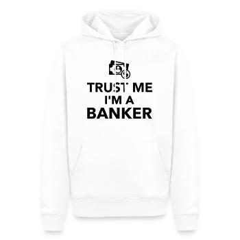 Banker - Männer Premium Bio Hoodie - Weiß - Vorne - Nico (187cm)